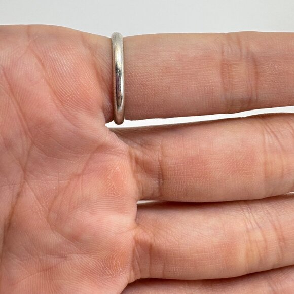 VTG Solid Sterling Silver 925 Half Round Wedding Band 2.5mm Ring Size 8 - Picture 7 of 11